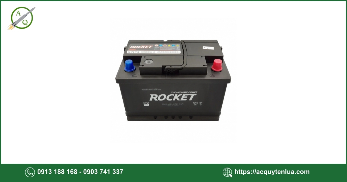 Bình ắc quy ROCKET - 57113 (DIN 71)