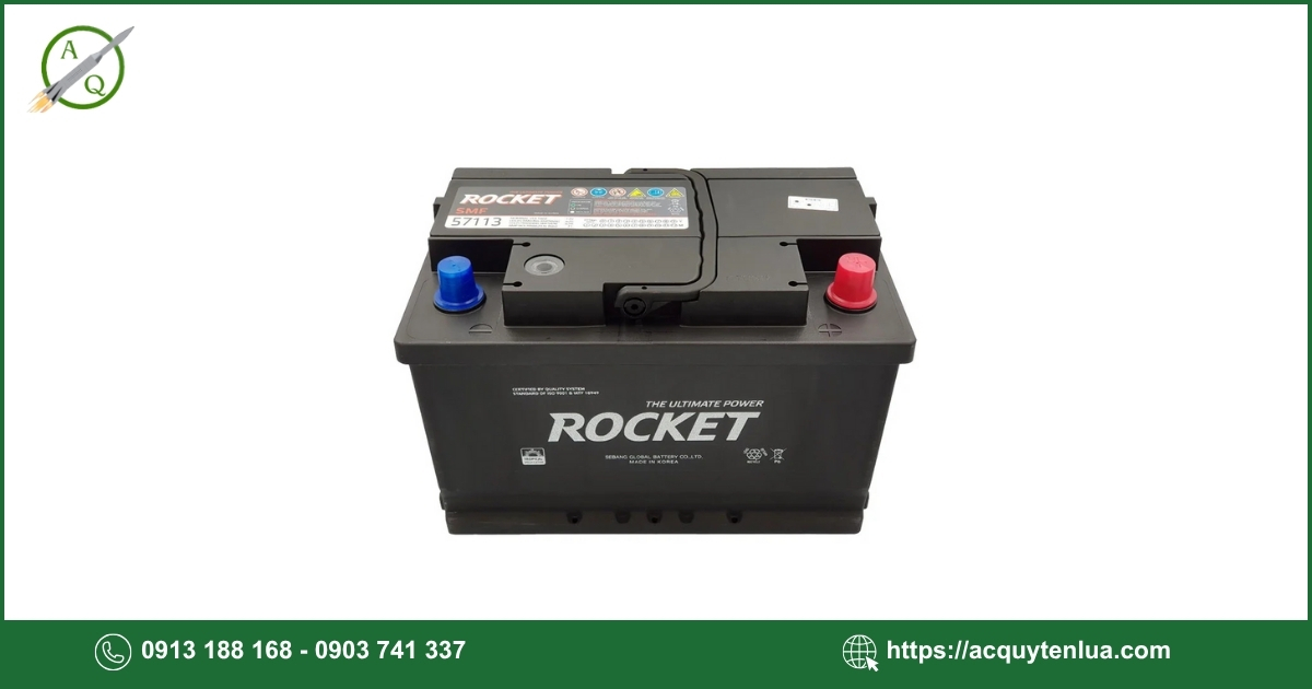 Bình ắc quy ROCKET - 57113 (DIN 71)