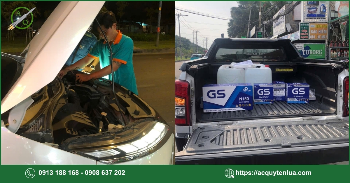 Dịch vụ cứu hộ ắc quy ô tô ban đêm tại Ắc Quy Tên Lửa