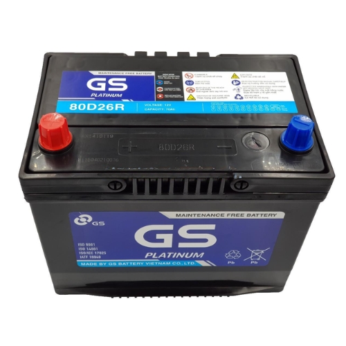 Bình ắc quy GS MF 80D26R dùng cho xe Toyota Unser