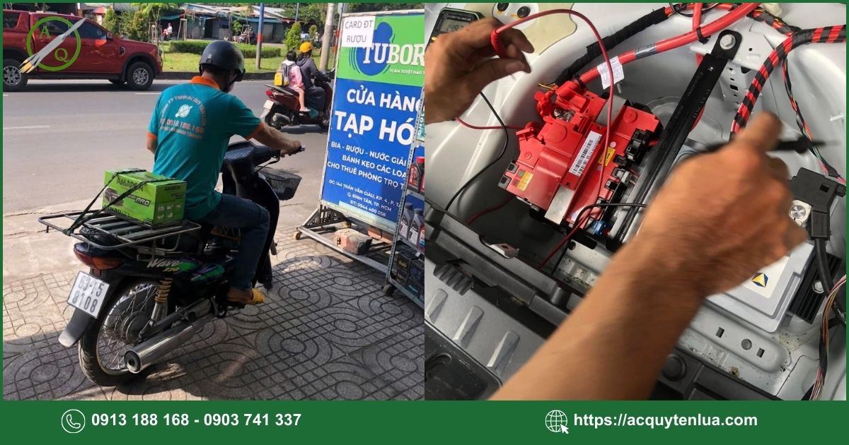 Quá trình thay bình ắc quy xe Honda BRV tại Ắc Quy Tên Lửa